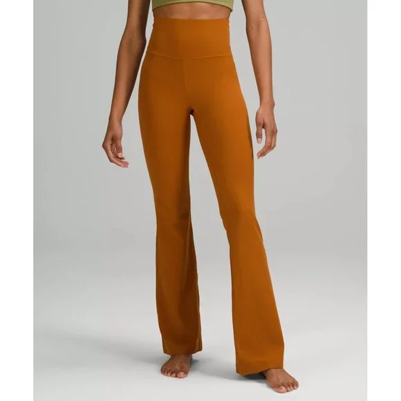 Lululemon Groove Super-High-Rise Flared Pant Nulu Butternut Brown PSL Pumpkin - Picture 2 of 12